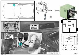 Relais de délestage borne 15 K6326 diagram for BMW 3 Series E90 316i