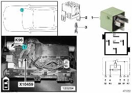รีเลย์ปั๊มน้ำมันเชื้อเพลิง 1 K96 diagram for BMW X5 E53 4.6is