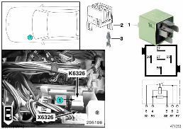 Relè di riduzione carico mors.15 K6326 diagram for BMW X5 E53 4.6is