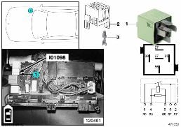 รีเลย์, การป้องกันการกลับขั้ว I01098 diagram for BMW X5 E53 4.6is