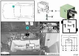 LOAD-SHEDDING RELAY FOR TERMINAL 15 K9 diagram for BMW X3 E83 LCI 1.8d