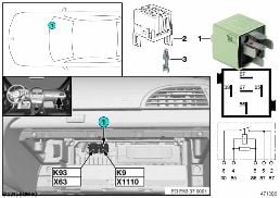 LOAD-SHEDDING RELAY FOR TERMINAL 15 K9 diagram for BMW 6 Series E64 LCI 650i
