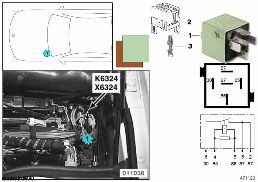 Relais démarreur K6324 diagram for BMW 7 Series E38 750iLS