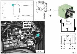 รีเลย์การดิสชาร์จ KL.15 K6326 diagram for BMW 7 Series E38 735i