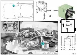 Relais SCR K2085 diagram for BMW 3 Series E90 LCI 335d