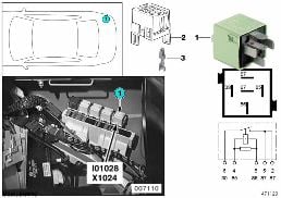Relais accum. de chaleur latente I01028 diagram for BMW 5 Series E39 525td