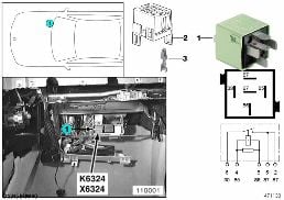 RELAIS FOR STARTER K6324 diagram for BMW 5 Series E39 525i