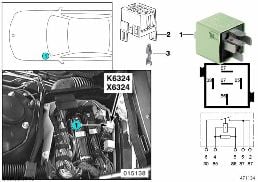 RELAIS FOR STARTER K6324 diagram for BMW 5 Series E39 530i