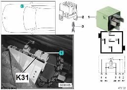 Relais allume-cigares Australie K31 diagram for BMW 7 Series E38 750iLS
