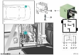 RELAY, COMPRESSOR FOR AIR SUSPENSION K1 diagram for BMW X5 F15 30dX