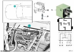 RELAY FOR ENGINE DDE K6 diagram for BMW X5 F15 30dX