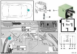 继电器 压缩机 空气弹簧 K1 diagram for BMW 5 Series F07 GT LCI 528i