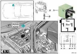 RELAY FOR COOLANT PUMP K2332 diagram for BMW 5 Series F10 LCI M550dX