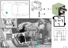 Relé motor DDE K2085 diagram for BMW X3 F25 20dX