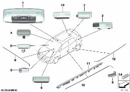 Diverse lichten diagram for BMW X1L F49 LCI X1 25Li
