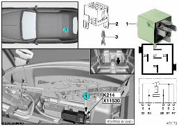 Relé protisluneční clona K214 diagram for BMW Rolls-Royce Phantom RR1 Phantom