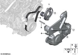 BELT DRIVE WATER PUMP/ALTERNATOR diagram for BMW X1L F49 X1 25LeX