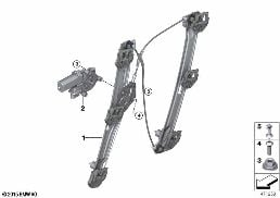 Deurvenstermechanisme voor diagram for BMW X1L F49 LCI X1 25Li