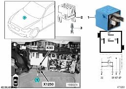 RELAY, REAR WINDOW POWER, K90 diagram for BMW 3 Series E46 325xi