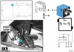 RELAY DDE K2003 diagram for BMW X5 E53 3.0d