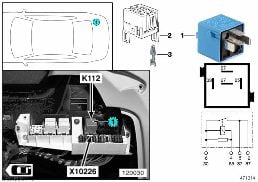 รีเลย์, ตัวขับประตูท้าย K112 diagram for BMW X5 E53 4.6is