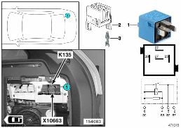 รีเลย์, การปรับที่นั่ง K135 diagram for BMW X5 E53 4.6is