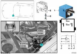 RELAY DDE K2003A diagram for BMW X3 E83 LCI 1.8d