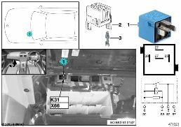 RELAY, CIGARETTE LIGHTER, AUSTRALIA K31 diagram for BMW X3 E83 LCI 1.8d