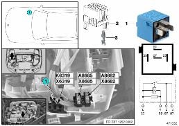 RELAY FOR VALVETRONIC K6319 diagram for BMW 1 Series E82 125i