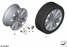 BMW LA WHEEL MULTI-SPOKE 616 - 20'' diagram for BMW 6 Series F06 Gran Coupé LCI 650i