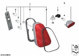 Lampa tylna diagram for BMW MINI R50 Cooper