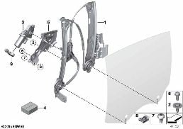 DOOR WINDOW LIFTING MECHANISM REAR diagram for BMW 6 Series F06 Gran Coupé 650i