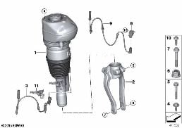 AIR SUSPENSION FRONT ALL-WHEEL DRIVE diagram for BMW 7 Series G11 730dX