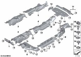 Warmteisolering diagram for BMW X1L F49 LCI X1 25Li