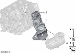 ENGINE HOUSING MOUNTING PARTS diagram for BMW X1L F49 X1 25LeX