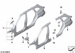Zijraamwerk diagram for BMW X1 F48 LCI 20i