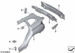 Zijpaneel/hekbekleidung diagram for BMW X1 F48 LCI 20i