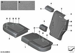 INDIVIDUAL COVER,KLIMA-LEATHER COMF.SEAT diagram for BMW X5 F15 25dX