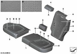 INDIVIDUAL COVER, LEATHER COMFORT SEAT diagram for BMW X5 F15 25dX