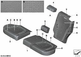 INDIVIDUAL COVER, LEATHER COMFORT SEAT diagram for BMW X5 F15 25dX