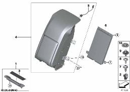 CENTER CONSOLE REAR PASS.COMPARTMENT TOP diagram for BMW 7 Series G12 750LdX