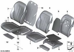 SEAT, FRONT, UPHOLSTERY AND COVER diagram for BMW 7 Series G12 730LdX