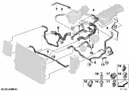 COOLING SYSTEM COOLANT HOSES diagram for BMW 1 Series F21 LCI M140i