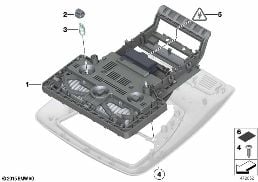 中控开关 车顶 标准型 diagram for BMW 5 Series F10 LCI 530dX