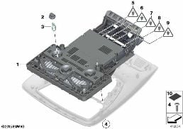 SWITCH CENTER, HEADLINER, HIGH diagram for BMW 6 Series F06 Gran Coupé 640dX