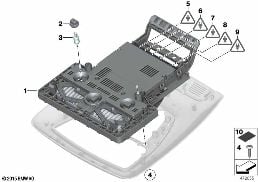 SWITCH CENTER, HEADLINER, LOW diagram for BMW 7 Series F01 LCI 740dX