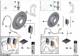 BRAKE SERVICE diagram for BMW MINI Cabrio R52 Cooper S