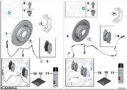 Service freni diagram for BMW MINI R56 One