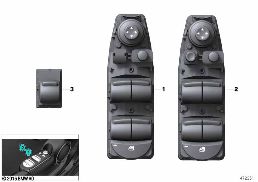 Şalter, Cam krikosu diagram for BMW MINI Clubman F54 One