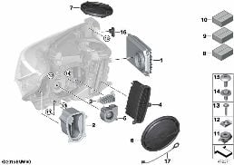 Jednotlivé díly světlomet diodový diagram for BMW 4 Series F82 M4 M4 GTS